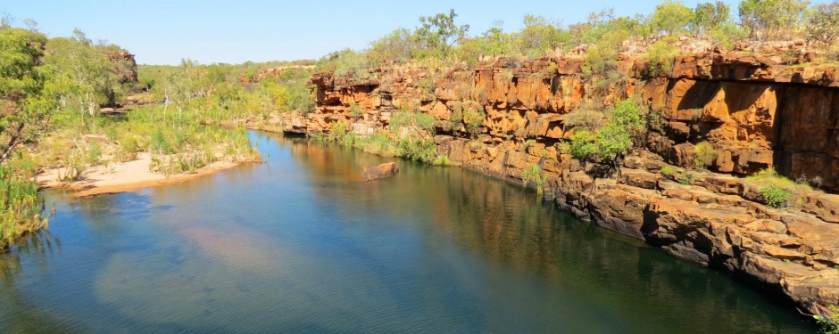 Wunnamurra Gorge is one of half-a-dozen swimming holes on Mt Elizabeth Station.