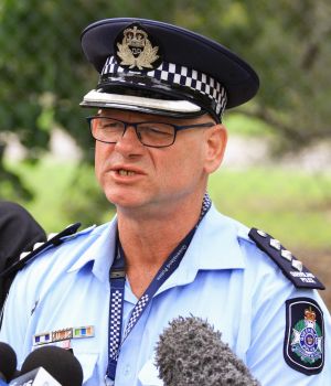 Cyclone Debbie evacuations: Police Inspector Roger Whyte speaks to the media.