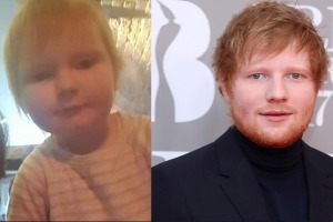 Toddler Isla (Image: Facebook/Stacy Walton) & Ed Sheeran (Image: Getty Images) 