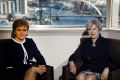 Britain's Prime Minister Theresa May, right, and Scotland's First Minister Nicola Sturgeon 