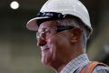 Prime Minister Malcolm Turnbull during a tour of the Snowy Hydro Tumut 3 power station in Talbingo on Thursday.