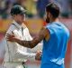 Steve Smith shakes hands with Indian counterpart Virat Kohli after the conclusion of the fourth and final Test on Tuesday.