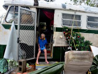 Supplied Editorial Cyclone Debbie. Bowen. Keith (Blue) Hill, 91, survived. Picture: Evan Morgan