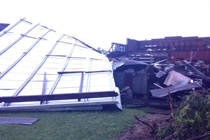 An extensively damaged property in Proserpine