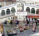 The Rialto bridge along the Grand Canal, during the annual historical regatta, in Venice, Italy.