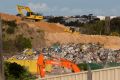 WestConnex earthworks are carried out at the Alexandria landfill site in September 2015.