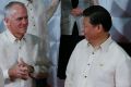 Chinese President Xi Jinping, right, talks with Prime Minister Malcolm Turnbull  at the 2015 APEC summit in Manila.