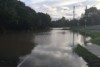 Water covers the road.