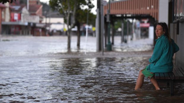 Lismore's CBD is flooded after the Wilsons River breached its banks early on Friday.