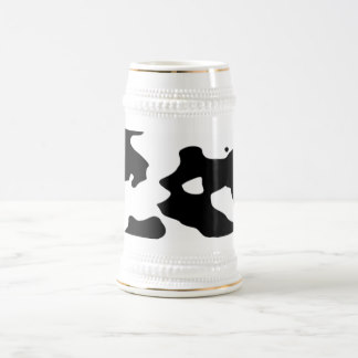 Motif de vache noir et blanc chope à bière