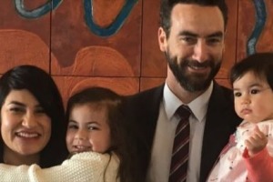 Tim Hammond with his wife Lindsay and their two daughters.