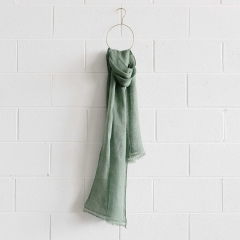 Linen Scarf - Forrest Green