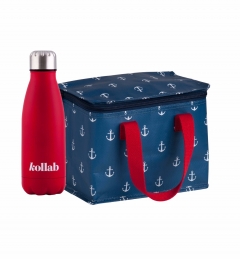 Anchor Small Café Bag & Red Flask Set