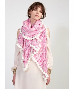 Naomi Tassel Scarf in Pink Floral