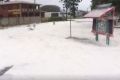 "Snow" appears to fall from the sky in Sarina as a result of Cyclone Debbie.