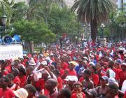 Abahlali baseMjondolo protest in downtown Durban