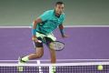 Volley of abuse: Nick Kyrgios received a code violation during his second round win in Miami.