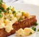 Right first dine: Scrambled eggs on toasted wholegrain bread.