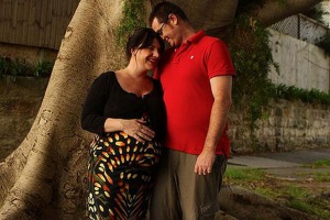 Proud 'birthzilla' ... Prue and her husband pre-baby.