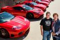 Ferrari Club Australia president Michael Rensch, and club member Peter Ciampa with some the cars on display