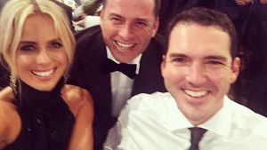 Karl Stefanonic with Peter Stefanovic and Sylvia Jeffreys.