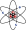 Stylised atom with three Bohr model orbits and stylised nucleus.svg