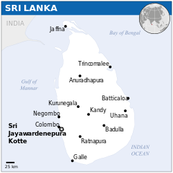 Location of Sri Lanka