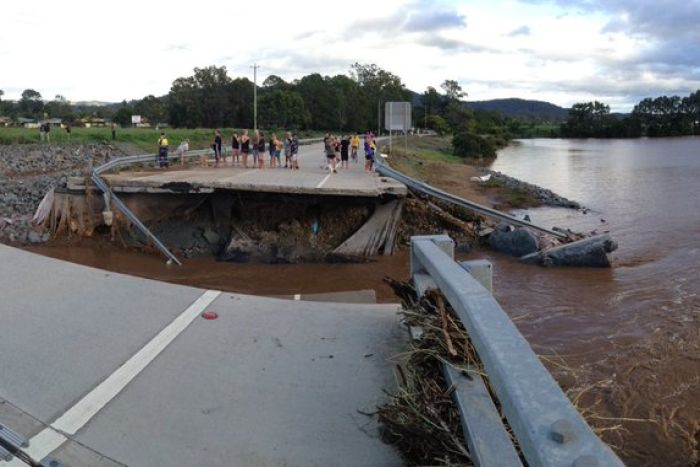 The John Muntz Bridge in Upper Coomera after the massive rainfalls.