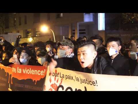 Rassemblement pour Shaoyo Liu, tué par un policier. Paris/France - 28 Mars 2017