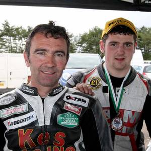 Michael Dunlop and his late father, the legendary road racer Robert