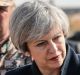 Theresa May, UK. prime minister, during a visit to a Jordanian Army Base on Monday.