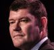 Billionaire James Packer, co-chairman of Melco Crown Entertainment Ltd., attends a news conference at Melco's Studio ...