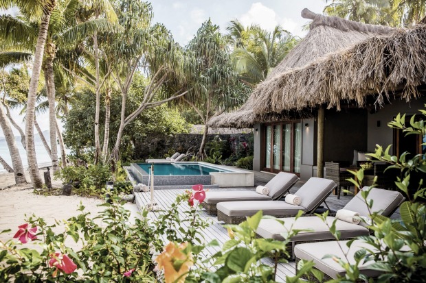 The Kokomo resort in Fiji has 21 beachfront villas with wet-edge pools.