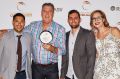 Hugh Souyave, Peter Bragg, Daniel Moscaritolo and Joanna Michajlow from Bean!Roasters by Cosmorex accepting their 2017 ...