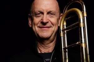 Trombonist Mick Mulcahy at the Sydney Opera House on April 3, 2017. Photo: Brook Mitchell