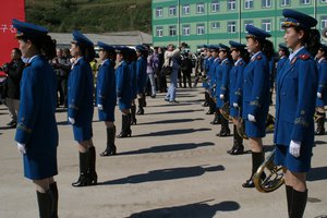 North korea female (women) military parade