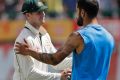 Conflict over: Steve Smith shakes hands with Virat Kohli after the fourth Test.