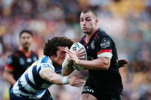 Back in action: Kieran Foran made his NRL debut for the Warriors on Sunday.