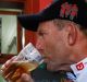 Former Prime Minister Tony Abbott has a beer at the Snowgoose Motel in Adaminaby during a break on the ride between ...