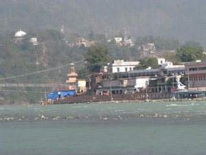 Holy Ganga (Ganges) river, Hrishikkesh, India