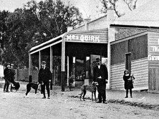 Quirk's Tailor and Mrs Quirk's Tea Rooms on Main St in Greensborough. ******MUST credit Greensborough Historical Society when used.