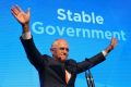 Prime Minister Malcolm Turnbull after he addressed the Coalition national campaign rally in Homebush, Sydney on Sunday ...