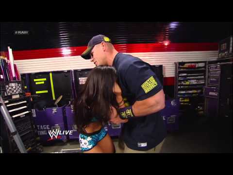 John Cena consoles an irate AJ Lee: Raw, Dec. 10, 2012