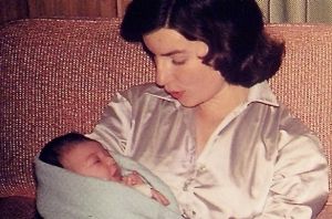 Kim Ross as a baby with her adoptive mother, Doreen Adams. 