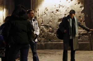 Ramon Holgado (R) conducts a tour for Barcelona Hidden City Tours.