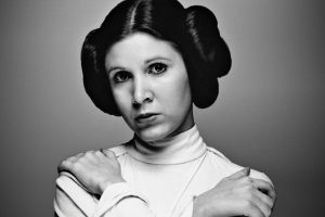 Carrie Fisher in her best known role as Princess Leia