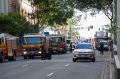 Emergency services closed Elizabeth Street as fire crews searched for the source of the smoke.