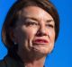 SYDNEY, AUSTRALIA - APRIL 05: Anna Bligh speaks at the AFR - Banking and Wealth Summit at the Sofitel Hotel, on April 5, ...