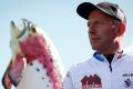 Former prime minister Tony Abbott at the Big Trout in Adaminaby during the Pollie Pedal.