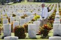 Prime Minister Malcolm Turnbull during a visit to the Bomana War Cemetery during his three day visit to Papua New Guinea.